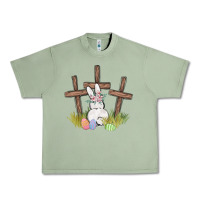 Oil Green floral watercolor easter bunny cross Urban Heavy Tee - MaliasSmallBusiness