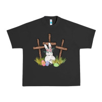 Floral Watercolor Easter Bunny Cross Urban Heavy Tee | Teevron