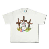Pistachio floral watercolor easter bunny cross Urban Heavy Tee - MaliasSmallBusiness