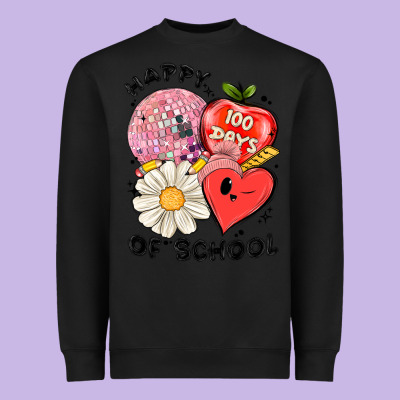 Happy 100 Days Of School Heavyweight Sweatshirt Designed By Maliassmallbusiness