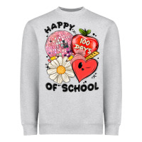 Heather Grey happy 100 days of school Heavyweight Sweatshirt - MaliasSmallBusiness