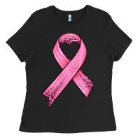 Black pink ribbon Ladies Tee - HRA Design Shop