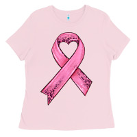 Bubblegum Pink pink ribbon Ladies Tee - HRA Design Shop