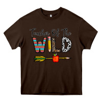 Chocolate Brown teacher of the wild Heavy Core Tee - CowhideDigitalArt