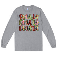 Heather Grey fa la la la la la la la la Long Sleeve Tee - MaliasSmallBusiness