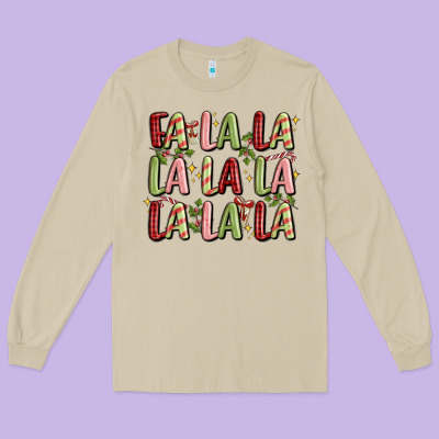 Fa La La La La La La La La Long Sleeve Tee Designed By Maliassmallbusiness