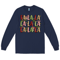 Navy fa la la la la la la la la Long Sleeve Tee - MaliasSmallBusiness