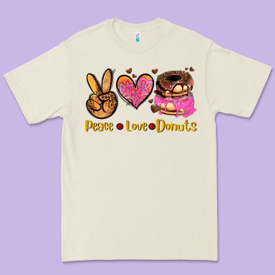 Peace Love Donuts Premium Tee Designed By Adodesignshop