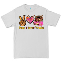Dove Grey peace love donuts Premium Tee - AdoDesignShop