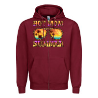 Burgundy hot mom summer Zipper Hoodie - BarkalooDesign