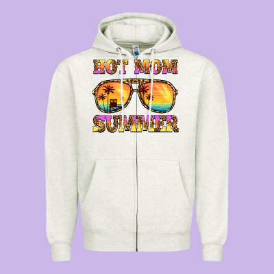 Hot Mom Summer Zipper Hoodie Designed By Barkaloodesign