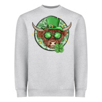 Heather Grey st. patrick's day heifer Heavyweight Sweatshirt - MaliasSmallBusiness
