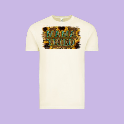 Sunflower Leopard Mama Tried Vintage Tee Designed By Jasminsmagicworld