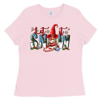 Bubblegum Pink let it snow Ladies Tee - FaDigitalArtStudio