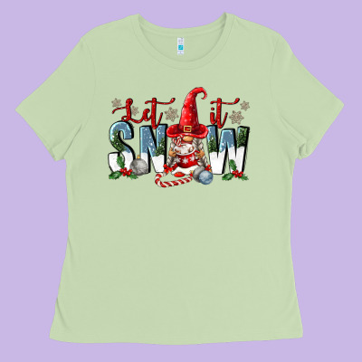 Let It Snow Ladies Tee Designed By Fadigitalartstudio