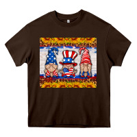 Chocolate Brown usa gnome Heavy Core Tee - HRA Design Shop