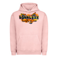 Pigment Salmon Equality hurts no one Urban Hoodie - FaDigitalArtStudio