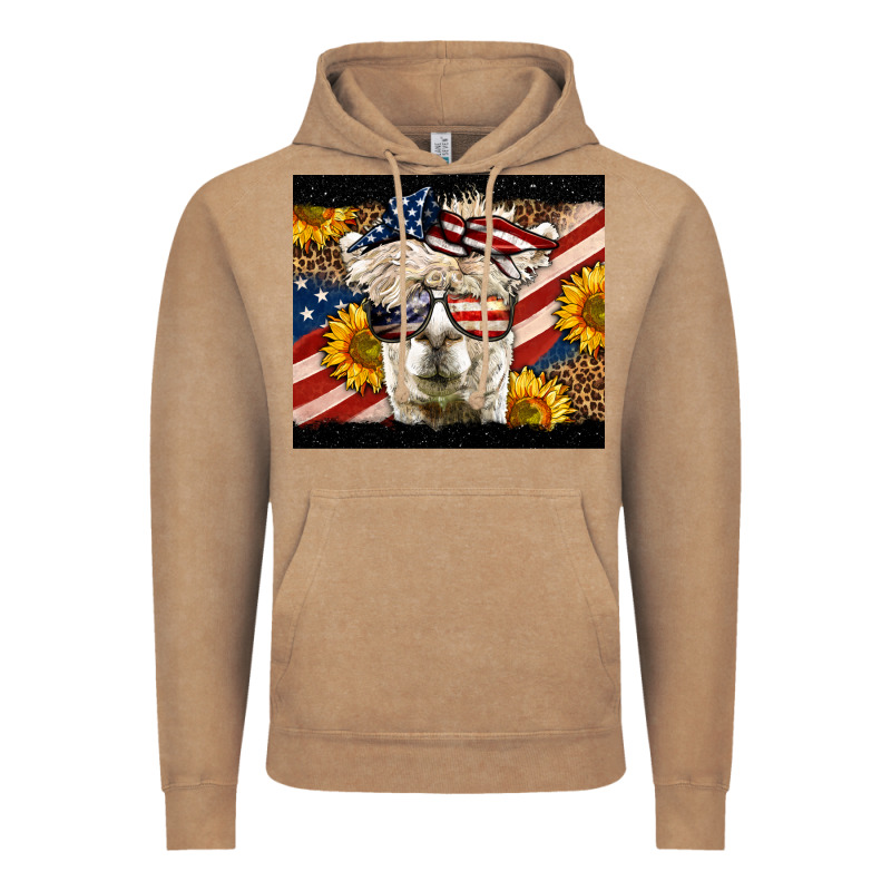 Western 4th Of July Llama Background Vintage Hoodie by LillyAllenDesigns | Teevron