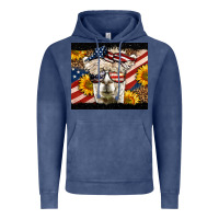 Vintage Denim Western 4th Of July Llama Background Vintage Hoodie - LillyAllenDesigns