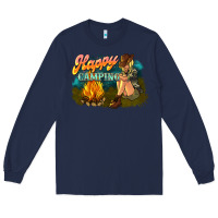 Navy happy camping Long Sleeve Tee - NancyCooperArtShop
