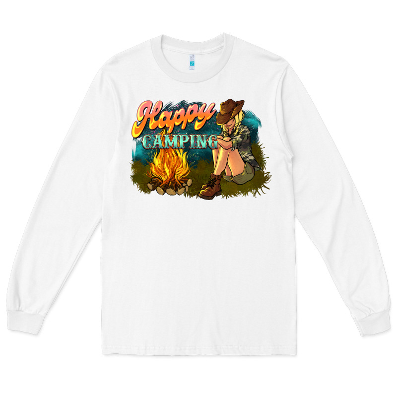 Happy Camping Long Sleeve Tee by NancyCooperArtShop | Teevron