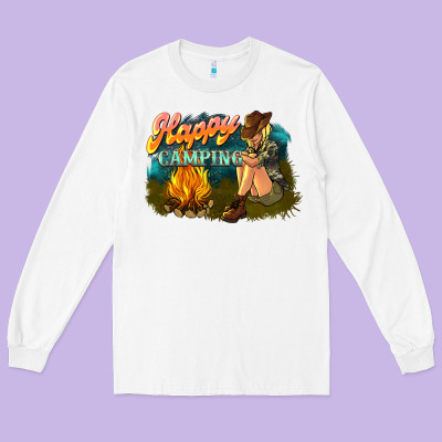Happy Camping Long Sleeve Tee Designed By Nancycooperartshop