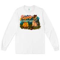 White happy camping Long Sleeve Tee - NancyCooperArtShop