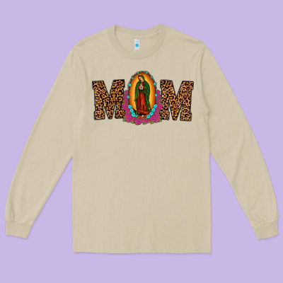 Our Lady Of Guadalupe Mom Long Sleeve Tee Designed By Jahusdesignshop
