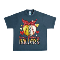 Midnight Navy busy raising ballers Urban Heavy Tee - MaliasSmallBusiness