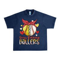 Navy busy raising ballers Urban Heavy Tee - MaliasSmallBusiness