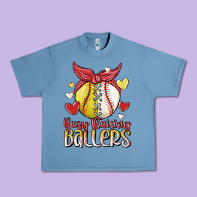 Busy Raising Ballers Urban Heavy Tee Designed By Maliassmallbusiness