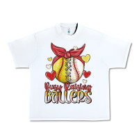 White busy raising ballers Urban Heavy Tee - MaliasSmallBusiness