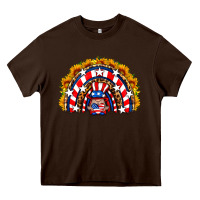 Chocolate Brown usa gnome sunflower rainbow Heavy Core Tee - HRA Design Shop