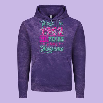 Made In 1962, 60 Years Of Being Awesome Vintage Hoodie Designed By Jasminsmagicworld