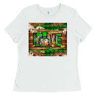 White St. patrick's day love gnome tumbler Ladies Tee - Neo Western