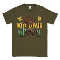 Army Green 100 days y'all Classic Tee - MaliasSmallBusiness