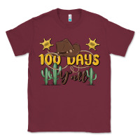 Burgundy 100 days y'all Classic Tee - MaliasSmallBusiness