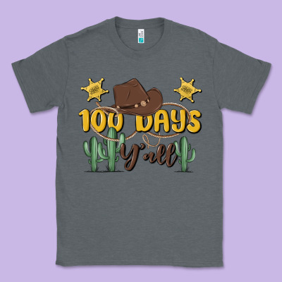 100 Days Y'all Classic Tee Designed By Maliassmallbusiness