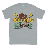 Heather Grey 100 days y'all Classic Tee - MaliasSmallBusiness