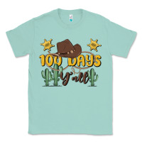 Seafoam 100 days y'all Classic Tee - MaliasSmallBusiness