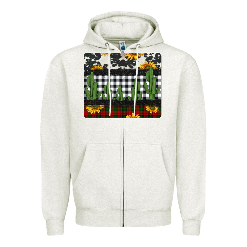 Cowhide Cacti Sunflowers Christmas Mousepad Zipper Hoodie by Jasminsmagicworld | Teevron