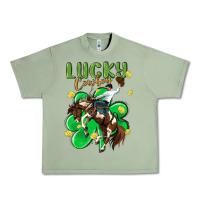 Oil Green lucky cowboy Urban Heavy Tee - MaliasSmallBusiness