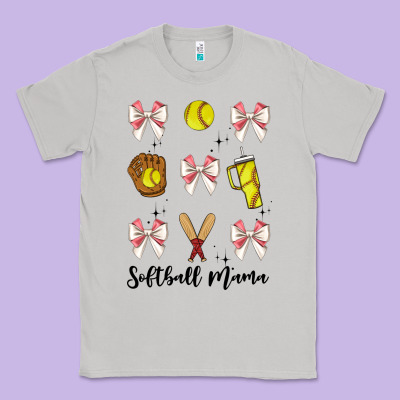 Softball Coquette Bow Classic Tee Designed By Jahusdesignshop