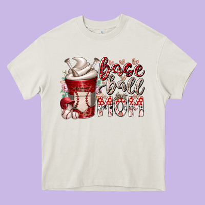 Baseball Mom Coffee Heavy Core Tee Designed By Racoondesign