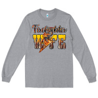 Heather Grey firefighter wife lightning bolt Long Sleeve Tee - NancyCooperArtShop