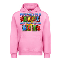Fuchsia Pink Diversity is a fact inclusion is an act Urban Hoodie - FaDigitalArtStudio