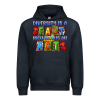 Navy Diversity is a fact inclusion is an act Urban Hoodie - FaDigitalArtStudio