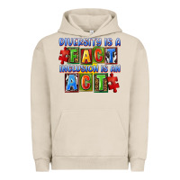 Pigment French Oak Diversity is a fact inclusion is an act Urban Hoodie - FaDigitalArtStudio