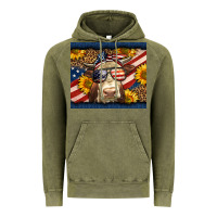Vintage Olive Western 4th Of July Cow Vintage Hoodie - LillyAllenDesigns