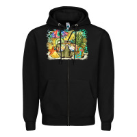 Black coconut with fruits  background Zipper Hoodie - BarkalooDesign